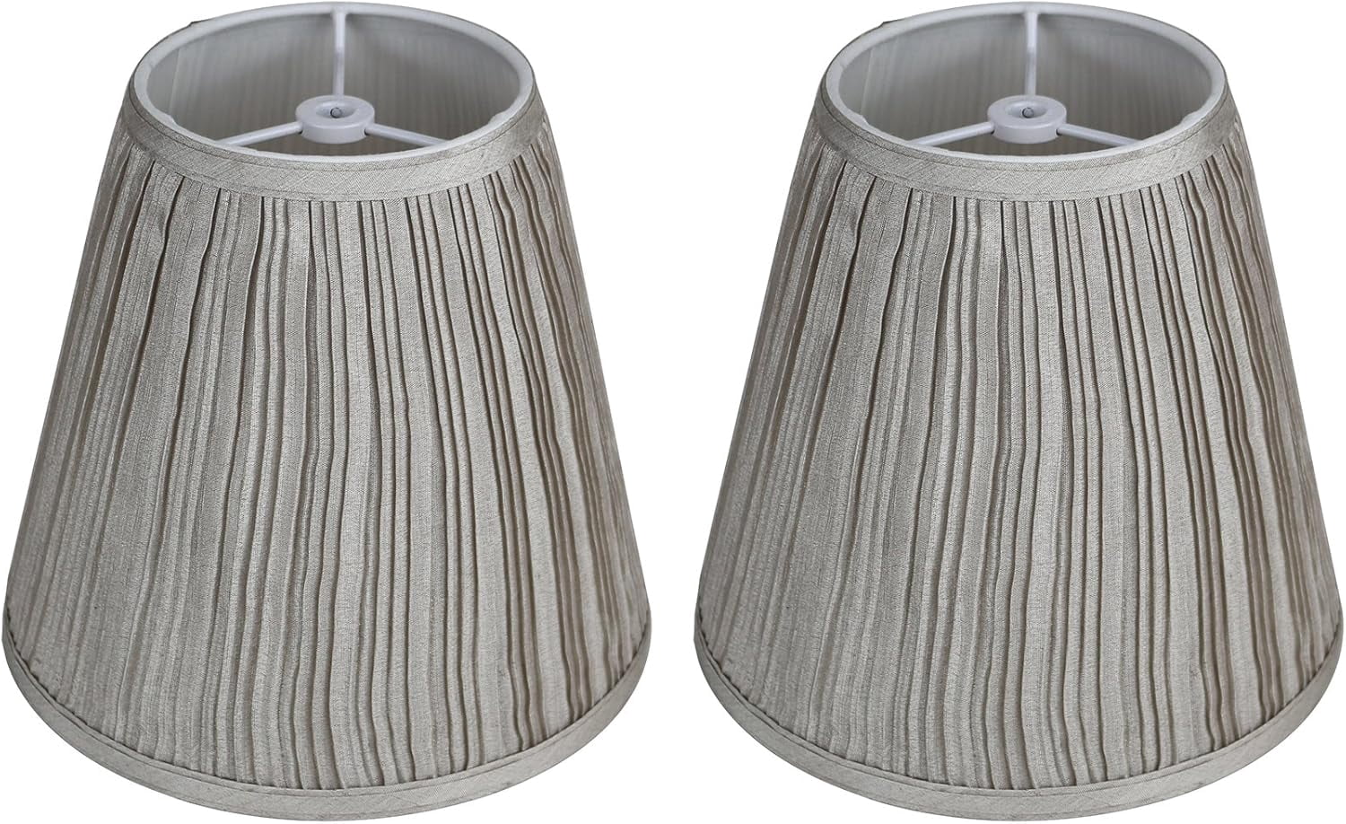 Urbanest Hardback Faux Silk Mushroon Pleated Lamp Shade – 5" Top x 9" Bottom x 8.5" Slant Height – Champagne Lamp Shade - 2 Pieces
