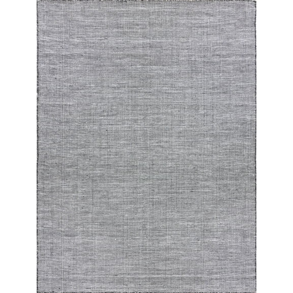 Exquisite Rugs Lenzi Indoor/Outdoor Handmade Flatweave P.E.T. Yarn Black/Ivory Area Rug