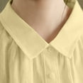 thumbnail image 4 of BUIGTTKLOP Cotton Linen Button down Shirts for Women Short Sleeve Shirts Collared Summer Beach Tops, 4 of 6