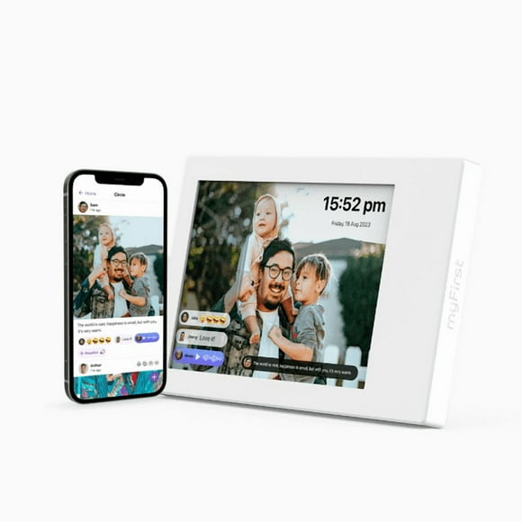 myFirst Frame Doodle - Digital Picture Frame 9 inches 32GB Memory, Auto-Rotate or Wall Mount, Send Photos and Videos via App