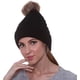 thumbnail image 3 of Zhuge Gorros de invierno para mujer con pompones de piel sintética acanalados y forro grueso, 3 of 4