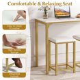 thumbnail image 4 of Giantex 3 Pieces Dining Table Set, Modern Bar Table Set w/2 Bar Stools, Counter Height Table Set for Living Room Restaurant, 4 of 5