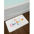 thumbnail image 2 of Charleston Bath Mat, Ornamental Colorful Letters with Cartoon Elements Stars Diamond and Flowers, Plush Bathroom Decor Mat with Non Slip Backing, 29.5" X 17.5", Multicolor, by Ambesonne, 2 of 2