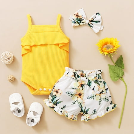 

Simplmasygenix Baby Sets Clearance Summer Outfits Stylish Baby Girl Striped Suspenders + Shorts Two-piece Summer Cute Bow