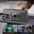 thumbnail image 4 of for iPhone 13 Pro Case with Stand, [Compatible with MagSafe] [Built-in Camera Cover] Shockproof Plating Edges, Clear Protective Magnetic Transparent Phone Case for iPhone 13 Pro - Black, 4 of 9