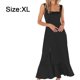 thumbnail image 2 of Vestido largo de dama de honor elegante de verano negro para mujer, cuello cuadrado, volantes, sin mangas, informal, dividido, largo, 2 of 7