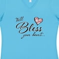 thumbnail image 4 of Inktastic Well Bless Your Heart with Floral Print Women's V-Neck T-Shirt, 4 of 5