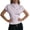 Purple, variant on Womens Shirts Tops Mock Neck Cinched Waist Design Short Sleeve Spring Summer Woven Fabric Structured Silhouette Pullover Solid Color Lightweight Blouse Apparel Beige 2XL