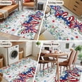 thumbnail image 6 of Independence Day Washable Area Rug 2.7 x 5 ft Farmhouse Red Blue Star Butterfly Leaf Flower Wood Grain, Soft Non Slip Rugs Stain Proof Indoor Felt Carpet for Living Dining Room Bedroom Home Office, 6 of 9