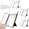 thumbnail image 3 of Lighted Makeup Mirror, Vanity Mirror with 8 Bright LED,180° Adjustable Rotation,Dual Power Supply,Portable Trifold Mirror(Black), 3 of 8
