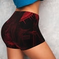 thumbnail image 2 of KLL Red Gothic Skeleton Throne Pattern Workout Shorts for Women Scrunch Short Gym Yoga Running Sport Active Exercise Fitness Shorts, 2 of 5