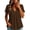 Brown, variant on Linen Shirts for Women Short Sleeve Casual V Neck T Shirt Peplum Tops Summer Blouses Beach Vacation Outfits