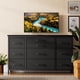 thumbnail image 1 of 10-cajón moderno grande cómoda: ideal para as a 55-pulgada long TV gabinete con electrical outlets, metal framed entertainment center y fabric almacenamiento para dormitorio, entrada, hallway, 1 of 8