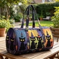 thumbnail image 7 of Retro Boho Bag Van Shape Quilted Duffle Printed Bag,Colorful Hippie Peace Sign, Wild Design, Travel Weekender Tote Bag, 7 of 7