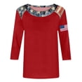 thumbnail image 4 of DHFJKG US National Flag T Shirt Women Independence Day Tee Shirts 3/4 Sleeve 4Th Of July Celebration Top, 4 of 4