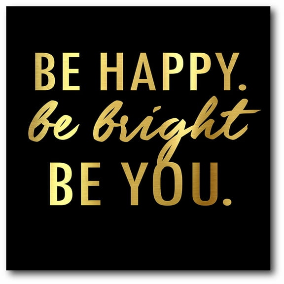 Be Happy Gallery-Wrapped Canvas Wall Art, 16x16
