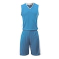 thumbnail image 3 of Sinleey Mens Basketball Jersey Team Uniform Blank Sport Outfit Sleeveless Mesh Tank Top and Sky Blue 3XL, 3 of 4