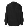 thumbnail image 5 of Women's Long Sleeve Cable Knit Sweater Open Front Cardigan Button Loose Knitwear Sweater Outerwear Coat for Women, 5 of 7
