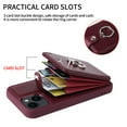 thumbnail image 2 of ELEHOLD Wallet Case for iPhone 13 Pro Max 6.7" with Organ Card Slots Holders Rotatable Finger Ring Holder Stand Function Premium Leather Shockproof Purse Case,Winered, 2 of 7