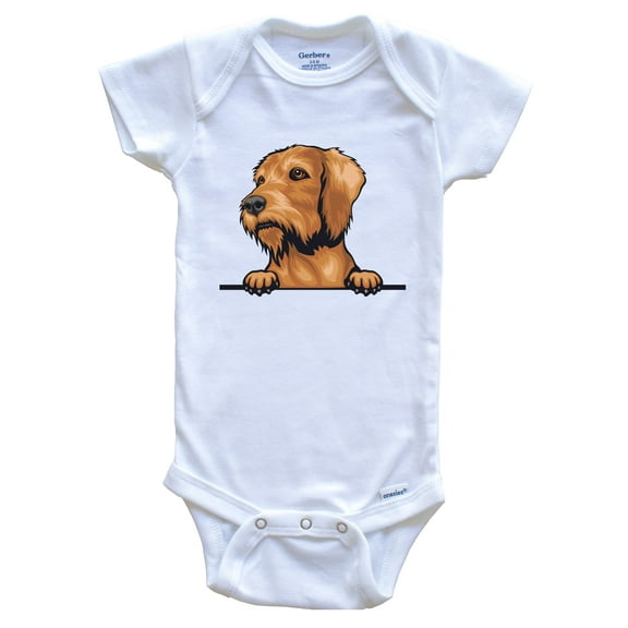Wirehaired Vizsla Dog Breed Cute Baby Bodysuit, 0-3 months white