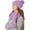 Light Purple, variant on 3pcs Winter Beanie Hat Scarf and Touch Screen Gloves Set for Women Knit Hat with Faux Fur Ball Scarves Glove