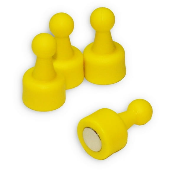 24 Ct. NeoPin® Yellow Magnetic Push Pins - Super Strong Neodymium Magnets. Great for Magnetic Whiteboards, Refrigerators, other Applications