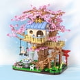 thumbnail image 3 of Cherry Blossom Tree Building Kit, Flowers House Construction Set, Tree House Building Blocks Toys for Adults, 1446 Pieces Mini Bricks, 3 of 5