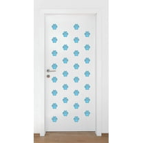 Animal Wall Decal Delicate Blue Coloured and Dotted Paw Prints Bedroom Wall Decal for Children Dog Cute Themed Room Decal - Size: 18 In x 15 In