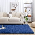 thumbnail image 5 of YJ.GWL Soft Fluffy Area Rug Shaggy Plush Rugs for Living Room Bedroom Nursery Room Carpet Home Decor,6'x9',Indigo, 5 of 7