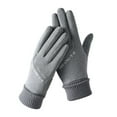 thumbnail image 3 of 1 Pair Touchscreen Winter Gloves for Men Women Anti-Slip Full Finger Gloves Windproof Thicken Warm Snow Gloves for Outdoor Running Cycling Skiing -Grey, 3 of 8