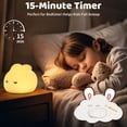 thumbnail image 4 of Bunny Night Light for Kids, 3-Level Dimmable Silicone Lamp with 15-Min Timer, Soft Yellow Light for Nursery, Baby Sleep Aid, Feeding, Rechargeable, 4 of 10