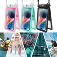 thumbnail image 6 of Njjex Large Waterproof Phone Lanyard Case -2 Pack,Double Space Waterproof Phone Case with iPhone 14/13/12/11 Pro Max/Pro/8 Plus, Galaxy S23/S22/S21/S10/Note 20/10/9,Dry Bag for Vacation-Black+Pink, 6 of 7