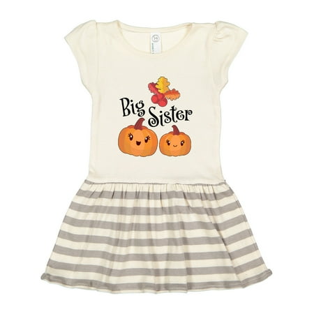 

Inktastic Big Sister Pumpkins with Fall Leaves Gift Toddler Girl Dress