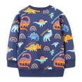 thumbnail image 6 of CHOYURME CHONYURM Toddler Boys Dinosaur Sweatshirt Fall Winter Cotton Long Sleeve Crewneck Pullover Tops, 6 of 6