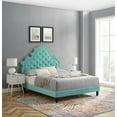 thumbnail image 2 of Tufted Platform Bed Frame, Queen Size, Velvet, Blue, Modern Contemporary Urban Design, Bedroom Master Guest Suite, 2 of 10