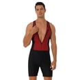 thumbnail image 2 of RUNQHUI Men's One Piece Sleeveless Surfing Swimsuit Singlets Leotard Racerback Zip Front Rash Guard Red 3XL, 2 of 6