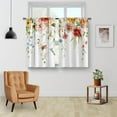 thumbnail image 2 of Floral Rustic Kitchen Curtains - Flower Leaves Farmhouse Spring Country Short Cafe Curtains Watercolor Plants Tier Curtains Decor for Living Room Rod Pocket Window Drapes 2 Panels 28"x24", 2 of 5