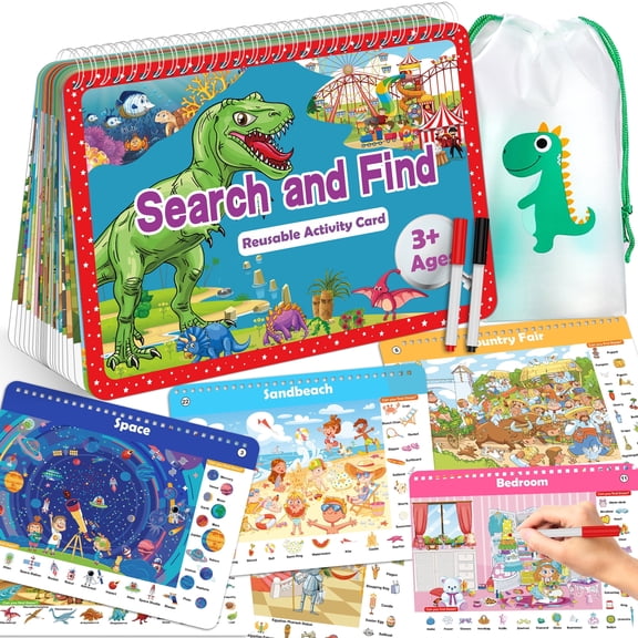 Elfew Road Trip Game Book,Learning Toy for Car Rides Airplane Activity Book,Educational Toys Aged 1-3 Years