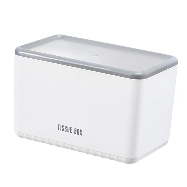 Servilletero, dispensador de papel higiénico, organizador de almacenamiento, caja de pañuelos para baño Blanco