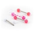 thumbnail image 3 of Claire's Women's Pretty Pink Swirl Tongue Rings, 14G/1.63mm, Stainless Steel, 5 Pack, 35291, 3 of 7