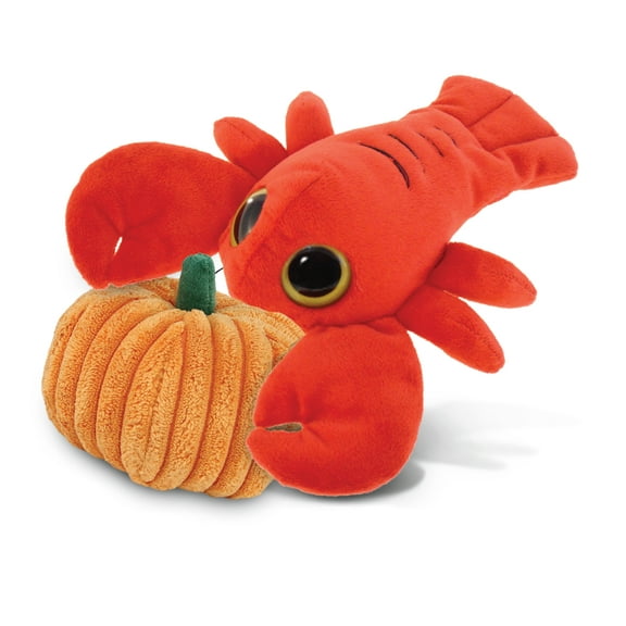 DolliBu Big Eye Lobster Stuffed Animal with Pumpkin Plush Decor - Lobster Pumpkin Plush Animal for Fall, Halloween and Thanksgiving, Pumpkin Plush Toy for Baby, Kids, Adults - 6 Inches