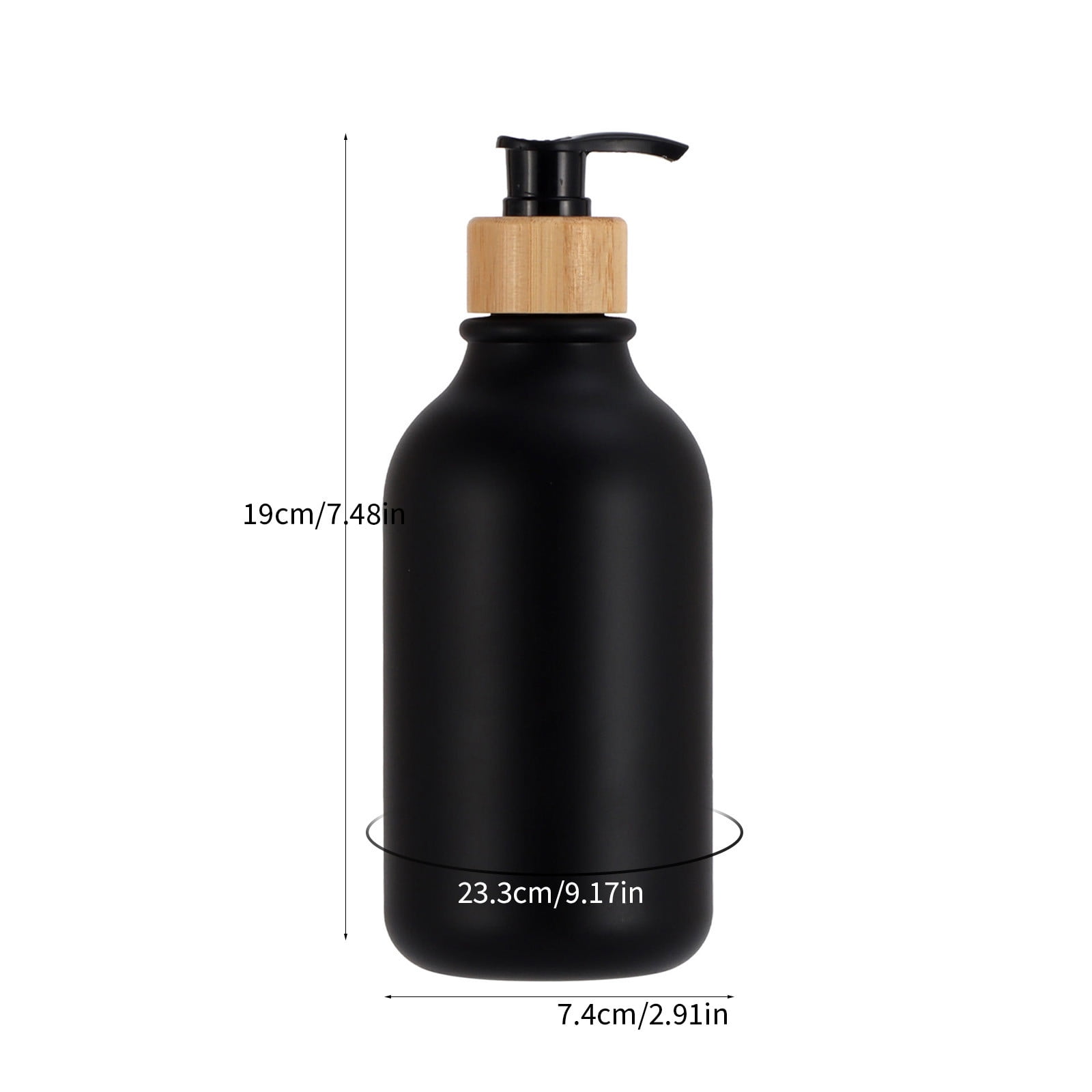 Black Soap Dispenser, 2 Pack Hand Soap Dispenser Bathroom with Bamboo Pump, 15 Oz Plastic Hand and Dish Dispenser Set for Kitchen, Refillable Liquid Soap and Lotion Dispensers Bottle