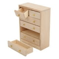 thumbnail image 3 of Exquisite Crafted Birch Wood Bedroom Accessories, Solid Wood Construction Storage Cabinets with Drawers for 1:12 Scale Dollhouse Furniture, 3 of 8