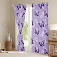 thumbnail image 3 of Homewish Purple Butterflies Black Out Curtains For Girls,Chic Floral Dandelion Curtains Pack of 2 (42x63 Each),Dreamy Princess Bedroom Curtains,Lightweight Room Decor, 3 of 6