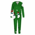thumbnail image 2 of Odeerbi Matching Family Christmas Pajamas Sets Hooded Onesie Sleepwear Womens Cute Xmas Stripe Print 2025 Long Sleeve Plush Jumpsuit Parent-Child Loungewear Sleepwear Jammies for Mom, 2 of 4