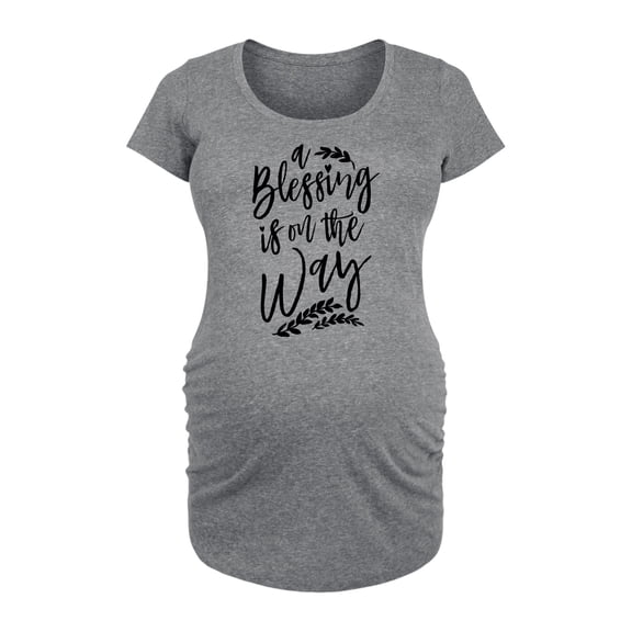 Instant Message - Blessing is on the Way - Women's Maternity Scoop Neck Graphic T-Shirt