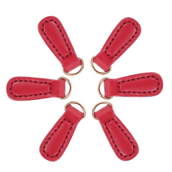 4pcs Hand-Sewn Zipper Pulls For Clothing And Bags Fake Leather Zipper Fixer Backpack Buckle Replacement Stylish Decorative Zipper Pull Heads For Zipper Repair Kit