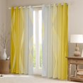 thumbnail image 2 of Gradient Yellow and Greyish White Curtains & Drapes 2 Panels 38"Wx54"L,Silver Foil Print Wave Striped Curtains Ombre 30%-50% Blackout Curtains,Abstract Art Room Decor Aesthetic, 2 of 6