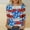 Multicolor, variant on Cavosen Red White and Blue Tops for Women Petite Patriotic 3/4 Sleeve Round Neck Shirts USA Star Striped Print Shirts Lady XL Independence Day Casual Tops 4th of July Tunic Tees Patriotic Blouses