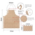 thumbnail image 7 of Orange and White Checkerboard Pattern Apron-Garden Aprons for Women with Pockets-Cotton Linen Waterproof Kitchen Cooking Gardening Aprons Adjustable for Kitchen,Cooking,BBQ and Salon 33x27 Inch, 7 of 7